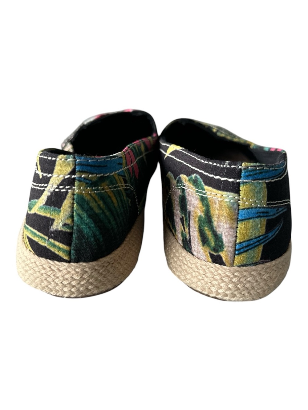 Mi Amore Floral Canvas Espadrille Sneakers in Black and Green - Picture 4 of 11